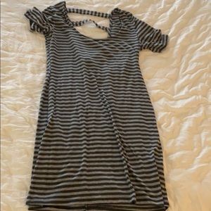 Striped black and grey HIP tshirt dress